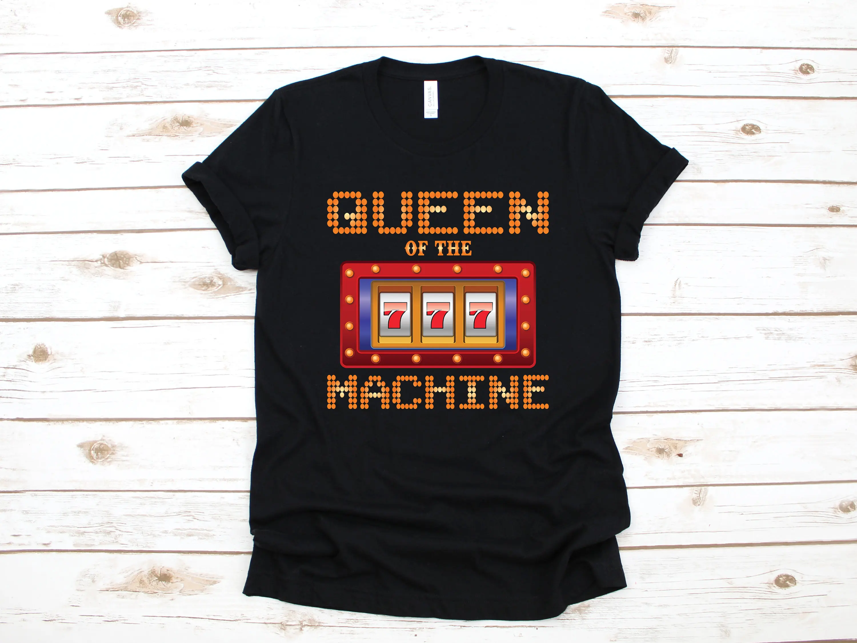 Queen Of The Slot Machine T Shirt Funny Casino Gambling Gambler SweaT Mom Slots Player Long Sleeve Apparel