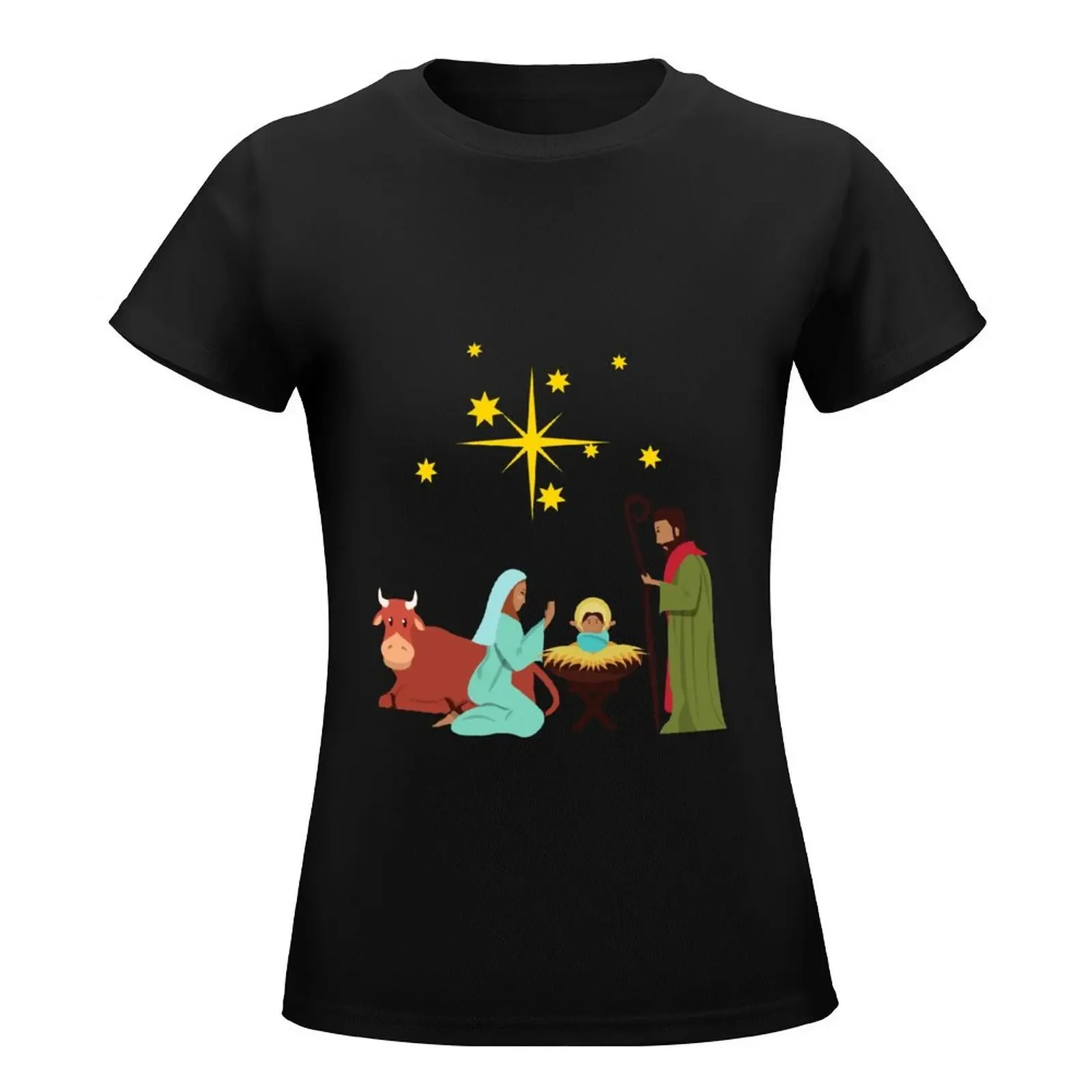 Nativity Scene - Christmas T-Shirt Blouse Aesthetic clothing korean fashion cute clothes t-shirt dress for Women graphic