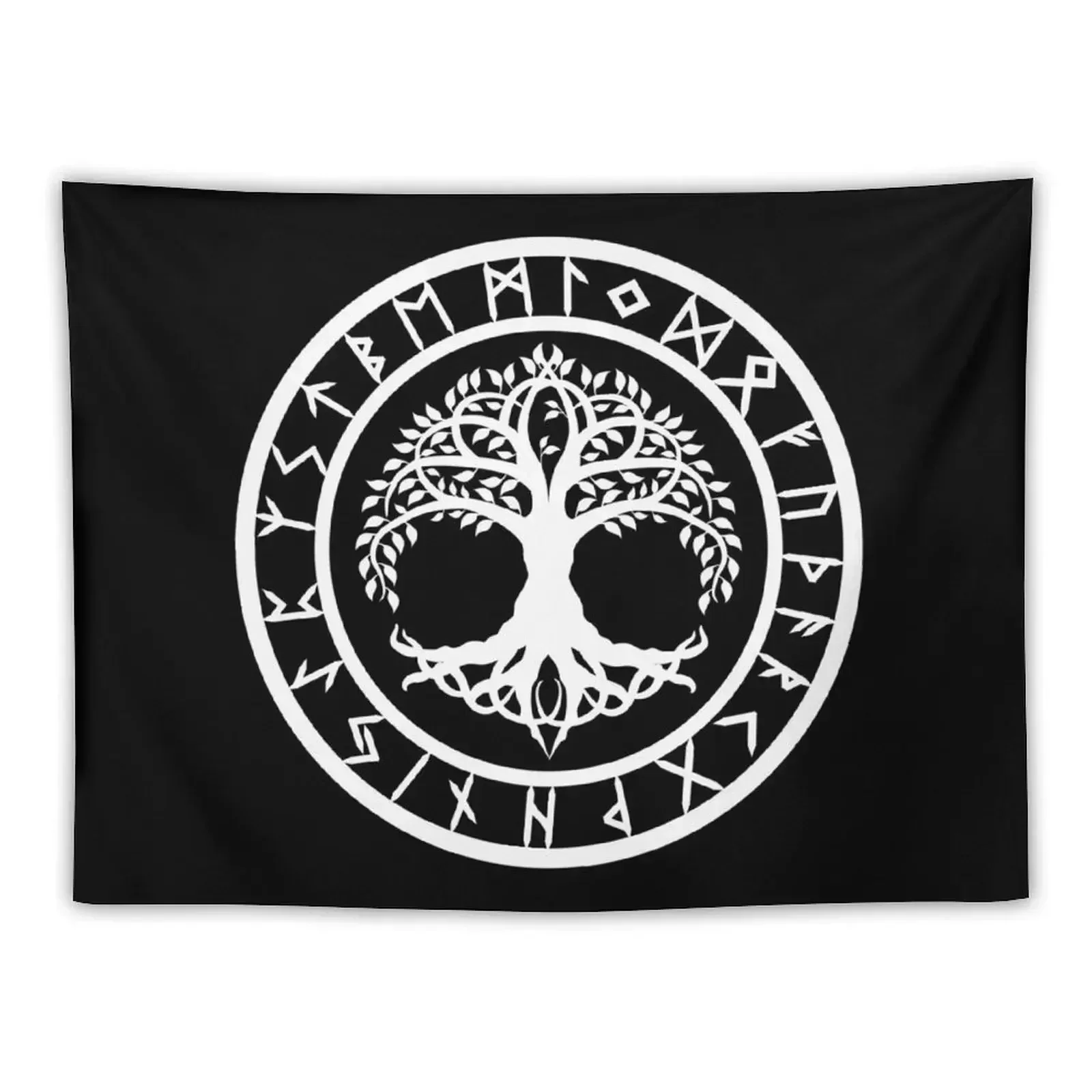 Yggdrasil /// Rune Circle (Variant II) Tapestry Bedroom Decorations Hanging Wall Room Aesthetic Tapestry