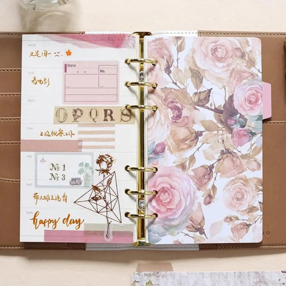 

Flower 6-Ring Binder Notebook Binders Loose Leaf Separator Page Binder Indexing Cards Binder Index Page Binder Index Dividers