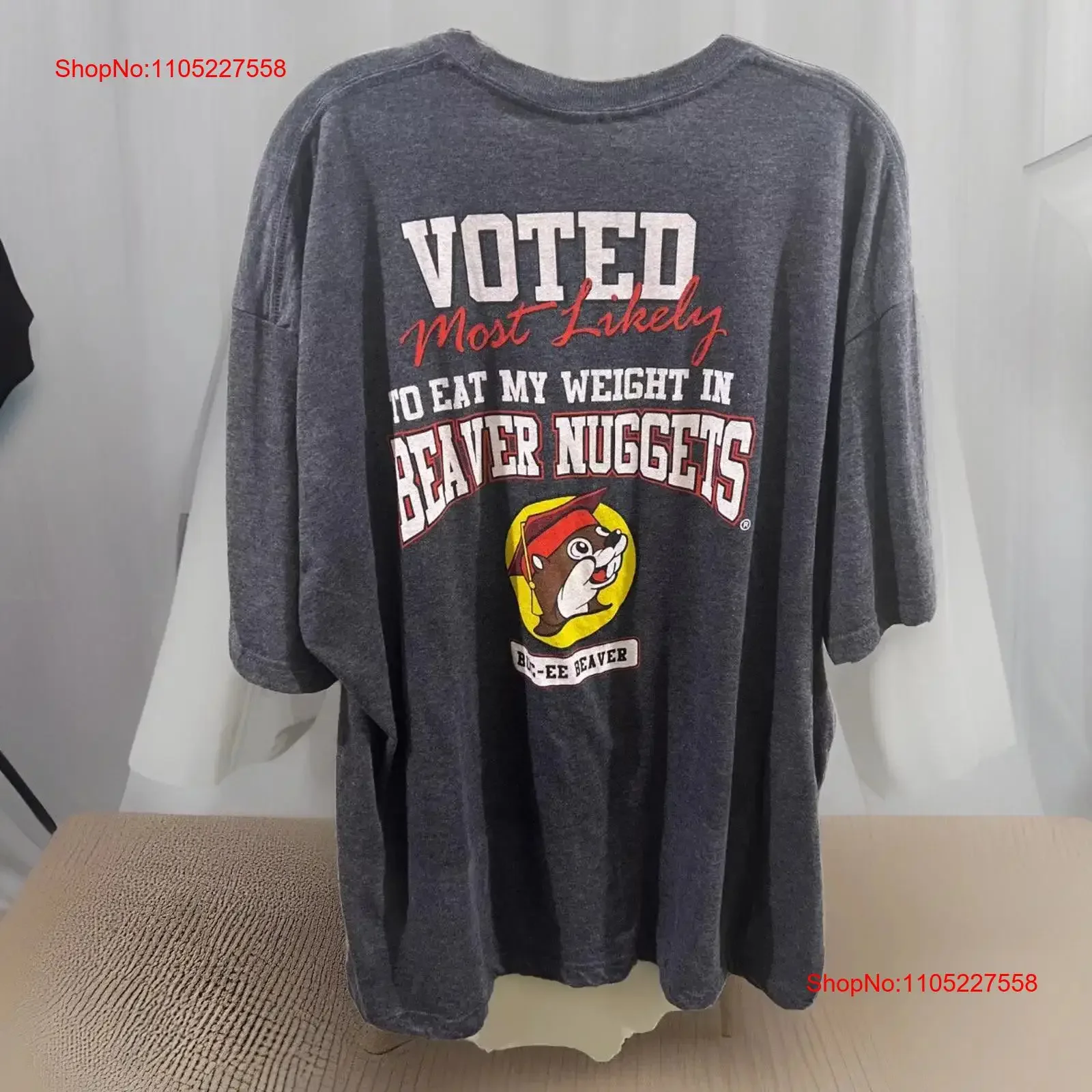 Camiseta para personas mayores Buc Ees 2022, la más simpática de comer peso en BEAVER NUGGETS, talla 3X, camiseta lavada vintage para uso diario