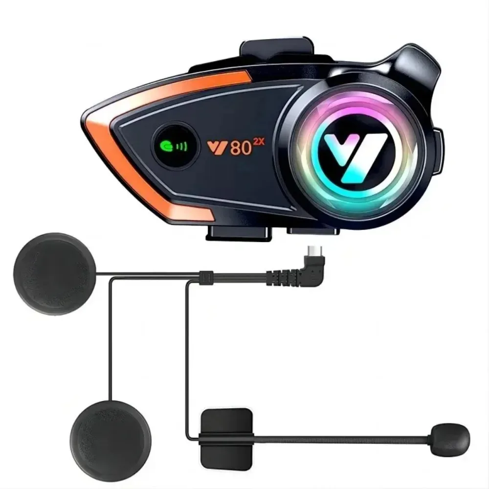 

For 2X Motorcycle Helmet Bluetooth 5.3 Headphone Smart Noise Reduction Level Sound Quality IPX6 Compatible with All