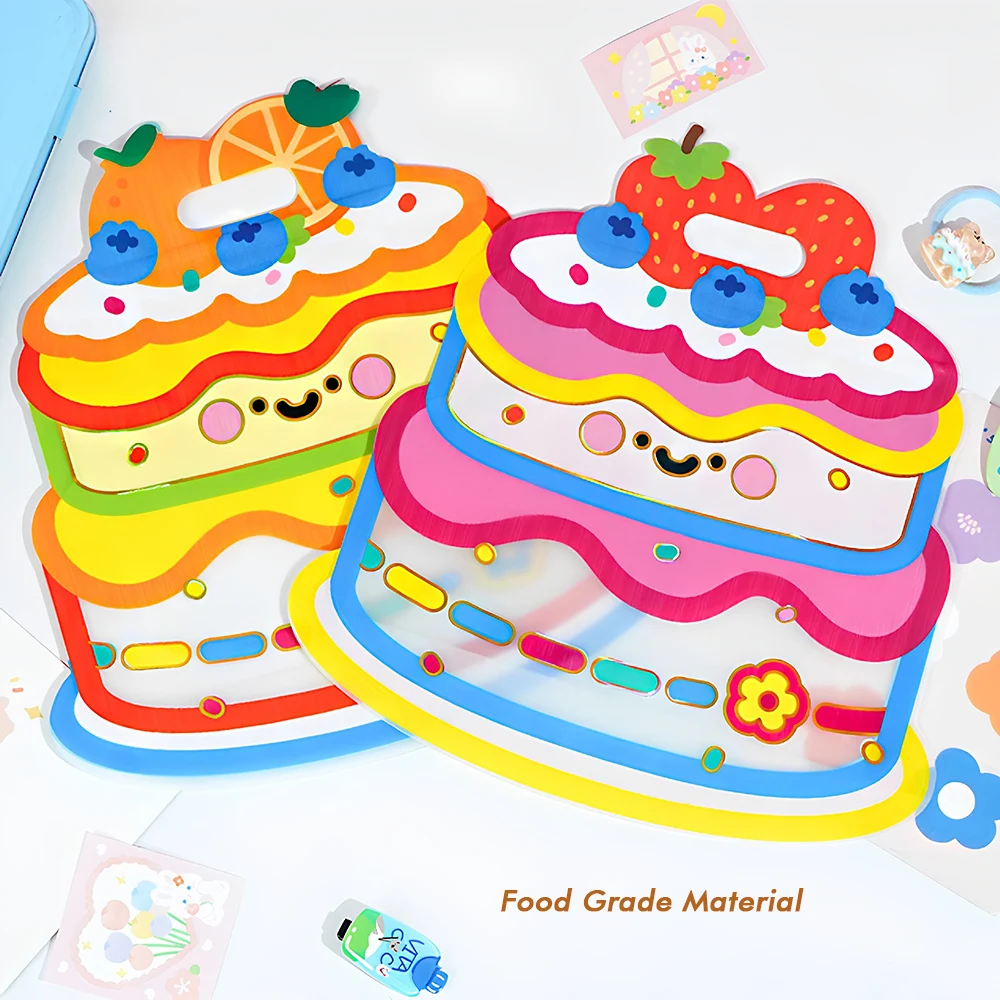 20/50Pcs Portable Plastic Ziplock Bags with Cake Pattern Snack Sweets Sealing Pocket for Children's Birthday Party Creative Gift