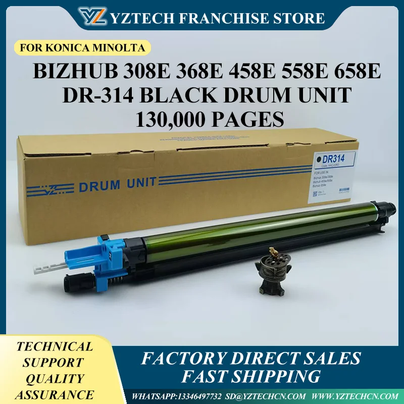 

AACJ0RD DR-314 Black Drum Unit For Konica Minolta Bizhub 308e 368e 458e 558e 658e 130,000 Pages
