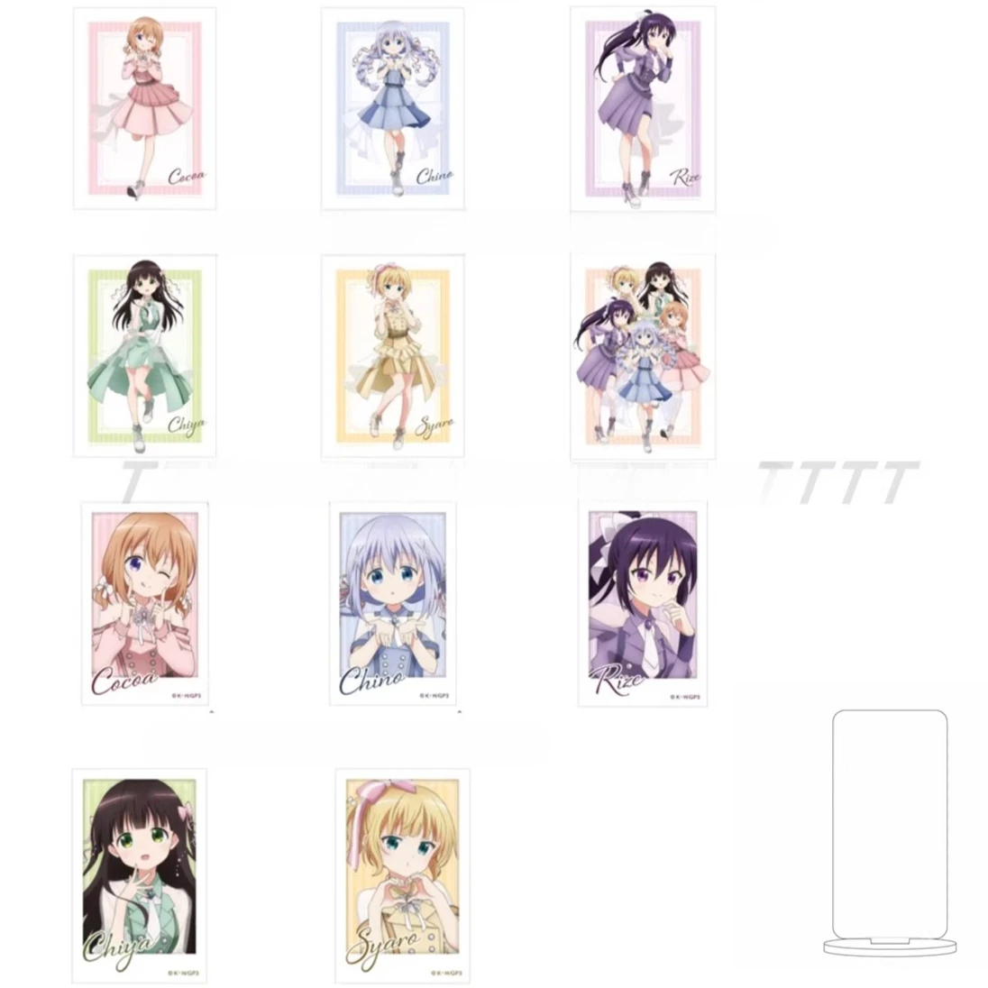 Gra Kirima Sharo Hoto Kokoa Kafuu Chino Tedeza Rize Ujimatsu Chiya Akrylowy Stojak Lalka Figurka Anime Model Cosplay Zabawka Prezent