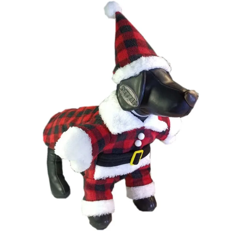 Pet Christmas Clothes Santa Claus Dog Costume Winter Puppy Coat Jacket Suit with Cap Warm Clothing Cosplay For Dogs Cats