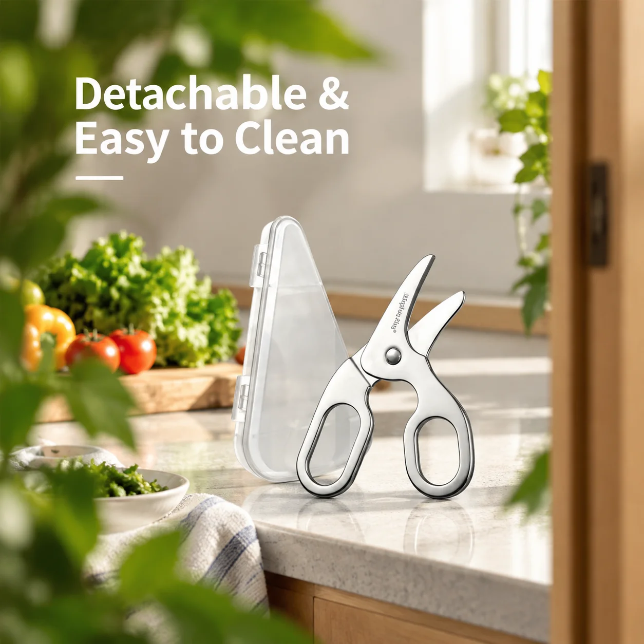 Complementary Food Scissors With All Steel, Detachable and Easy To Clean, Stainless Steel Food Scissors Multifunctional Scissors