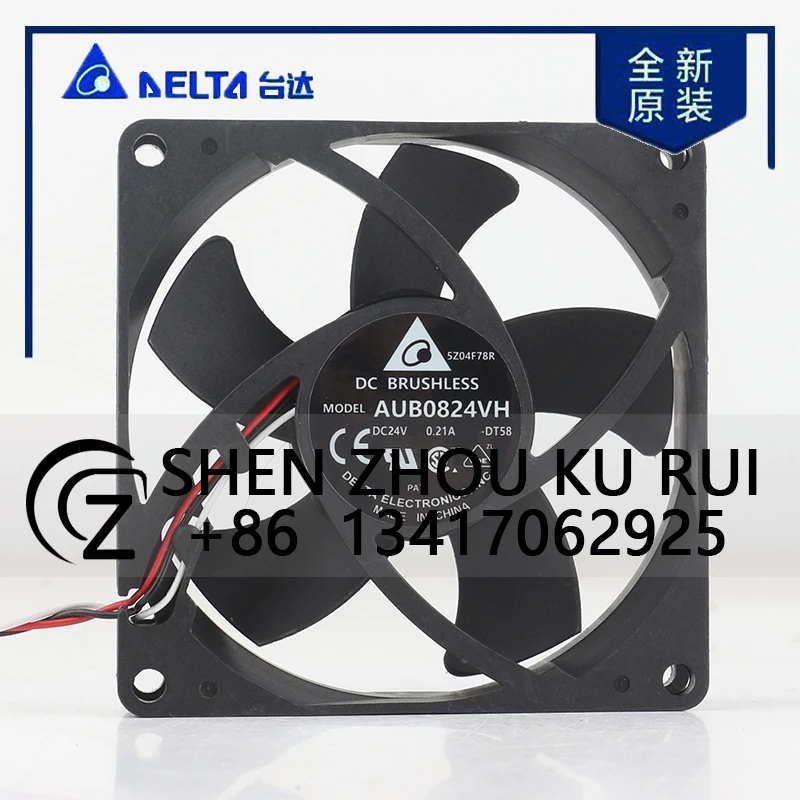 دلتا 5 فولت 12 فولت 48 فولت DC24V 0.21A التيار المتناوب EC 8025 80X80X25 مللي متر 8 سنتيمتر هيكل العاكس حجم الهواء الكبير التحكم الصناعي AUB0824VH Coolingfan #1