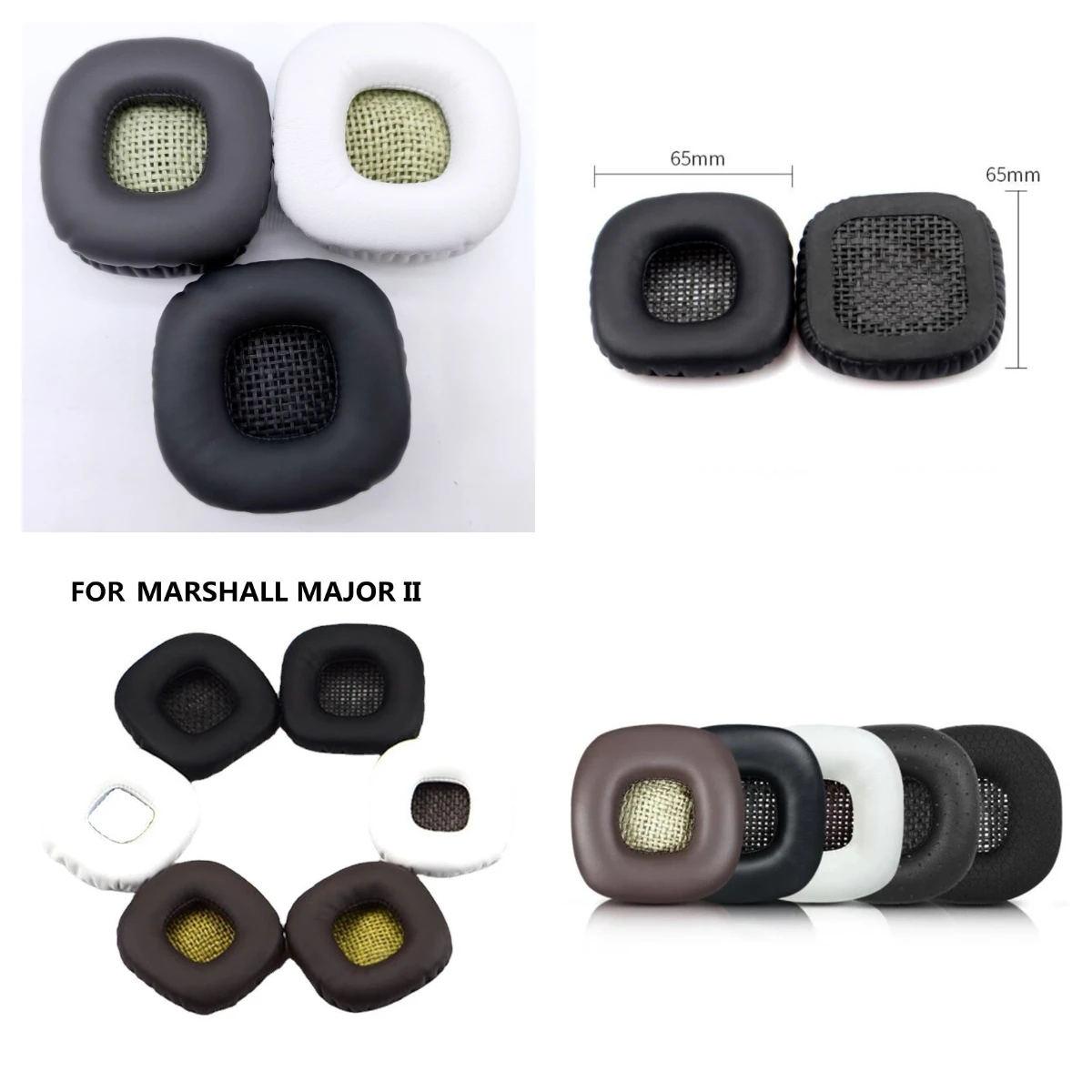 

For MARSHALL MAJOR I II Earbud Earphone Foam Pad Headphones Headband Earmuff Sleeve Headset Replacement Protein skin Earpads