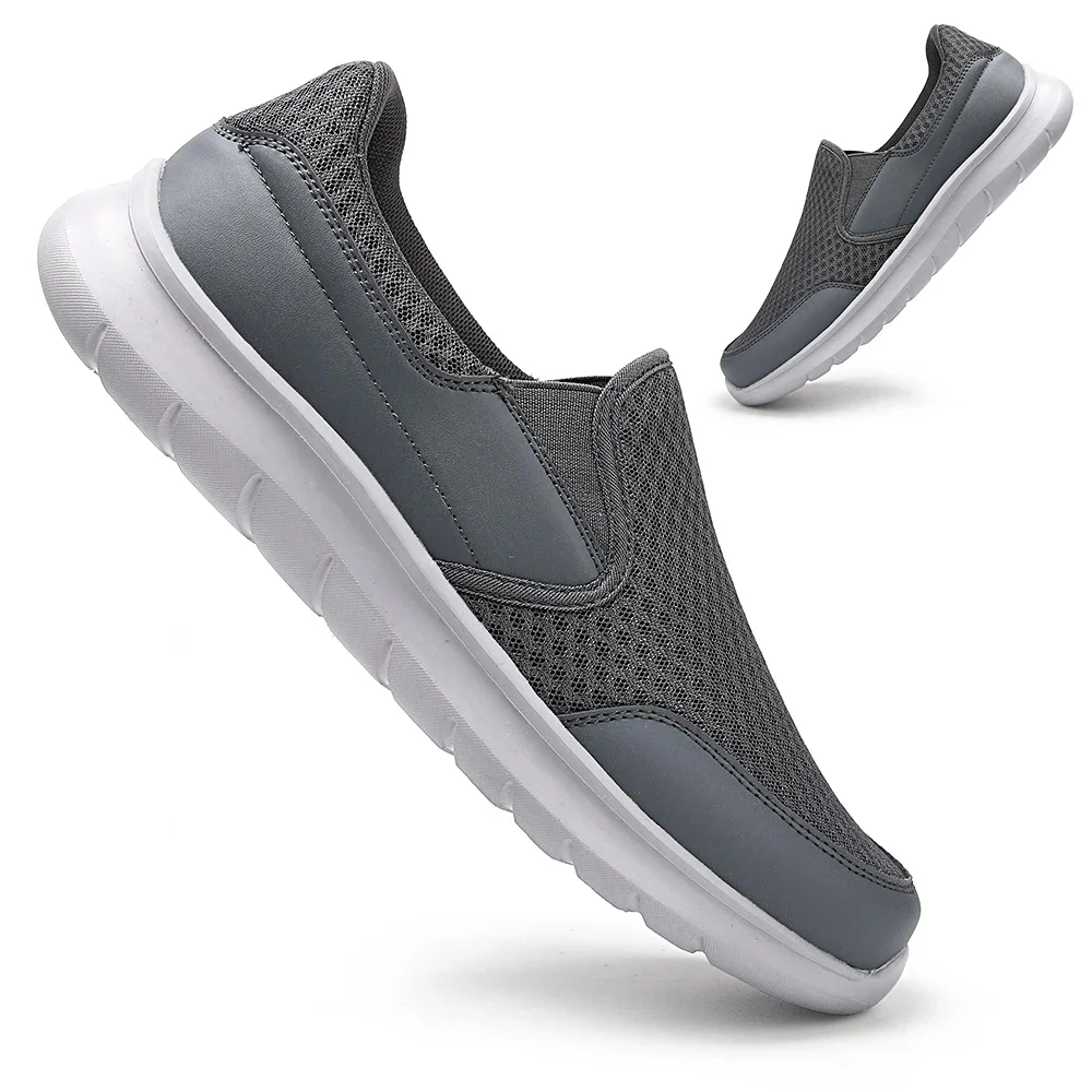 Plus Size Men's Breathable Slip On Classic Shoes Comfy Casual Durable Lightweight Walking Shoes