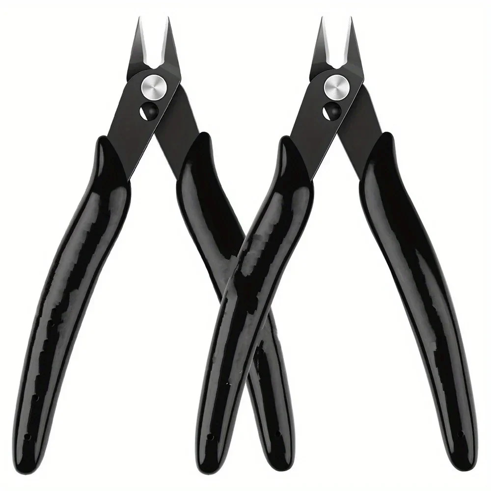 2Pcs Mini Nose Cutting Plier Electrical Wire Cable Cutter Metal Side Snips Flush Pliers Convenient Durable Tool