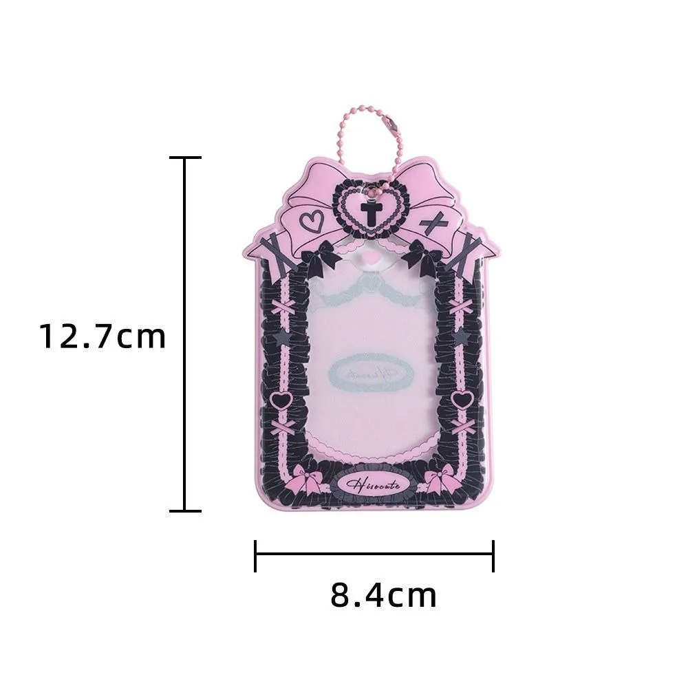 Soporte para sesión fotográfica de mariposa coreana Y2k, llavero colgante, funda protectora para tarjetas, cubierta transparente para tarjetas fotográficas INS, tarjeta de identificación de autobús