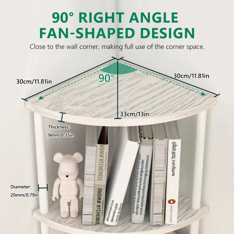 Storage Rack Wall Corner Shelf Practical Storage Rack Living Room/Kitchen/Bedroom Bookshelf Shelf Plant 、 Flower Rack 3/4/5/6