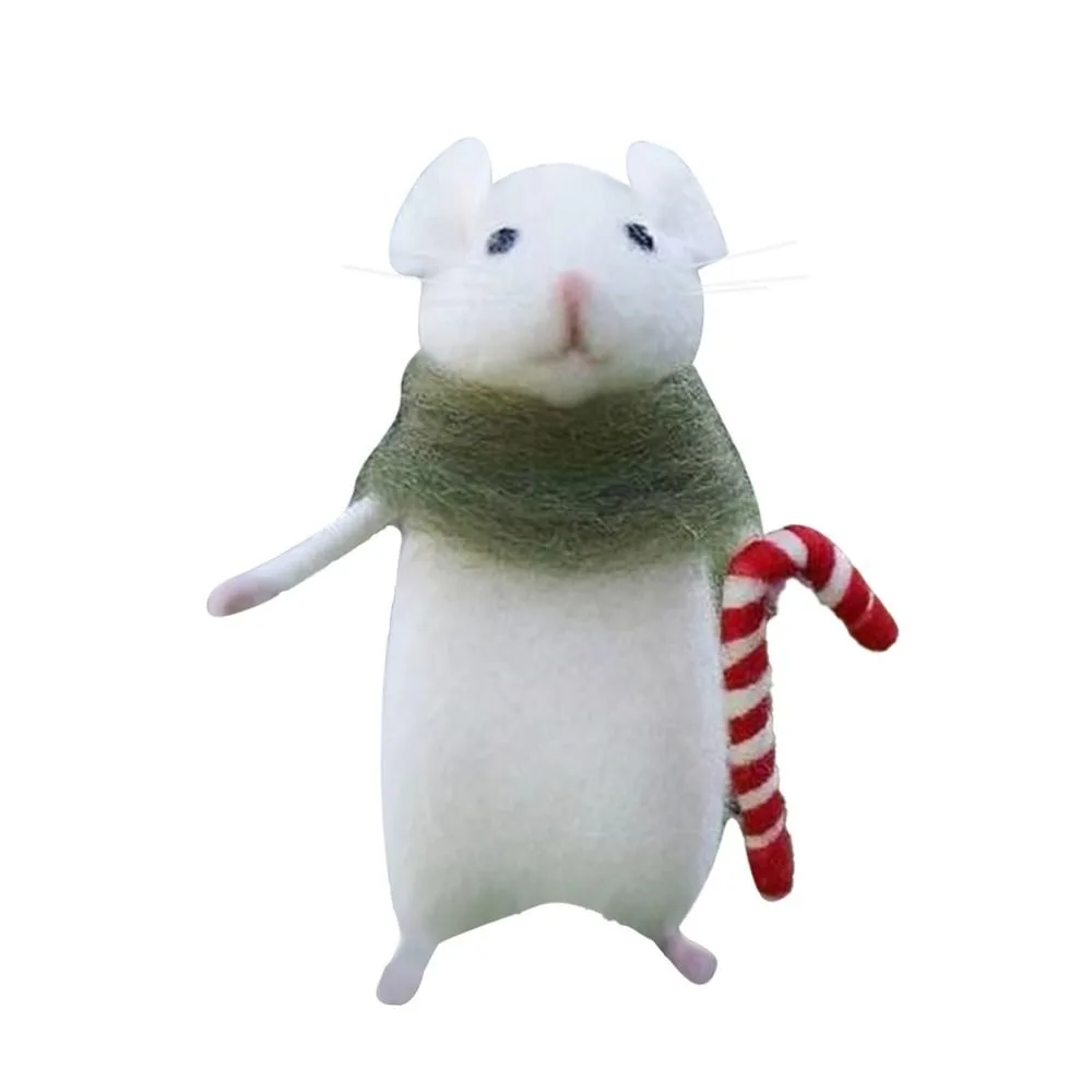 New Handmade Halloween Mouse Cute Mouse Felt Mouse with xmas Hat Wool Felt Mouse Christmas Tree Decor
