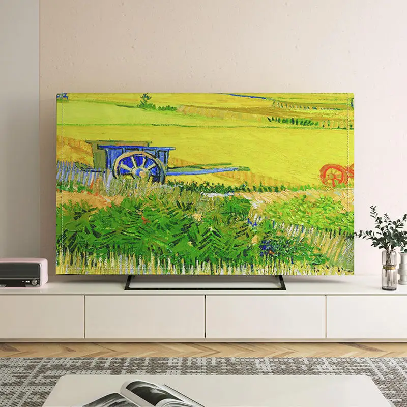 GoodTop LCD TV Cover 55inch Hanging Vertical TV Dust Cover Flat Curved Surface   Monitor Protection Cover Protection Decoration