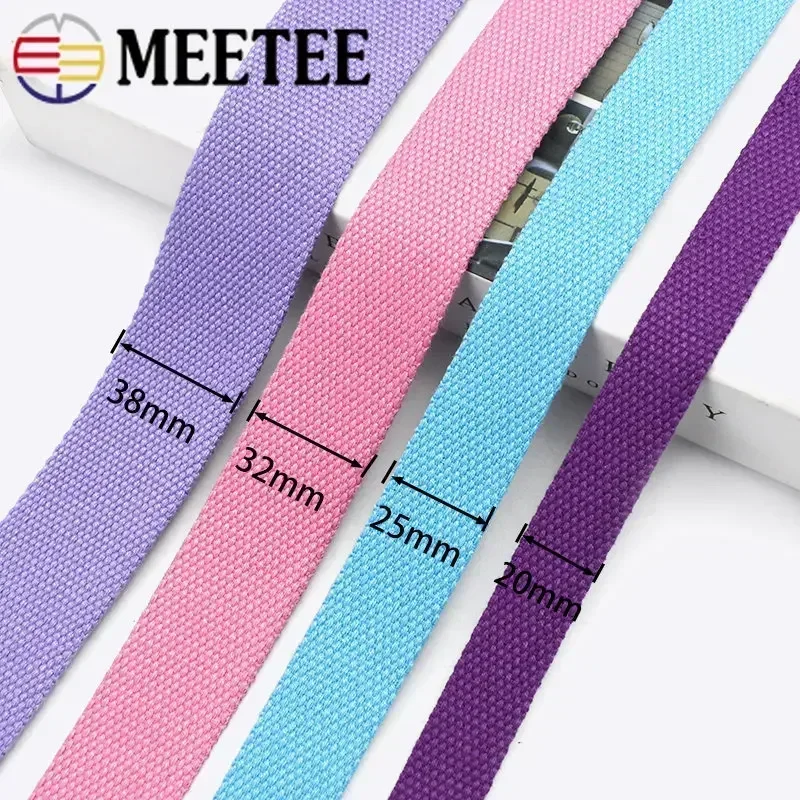 5M 20/25/32/38/50mm 2mm Thick Webbing Polyester Cotton Canvas Webbings Ribbon for Backpack Strap Belt Tape Garment Woven Band