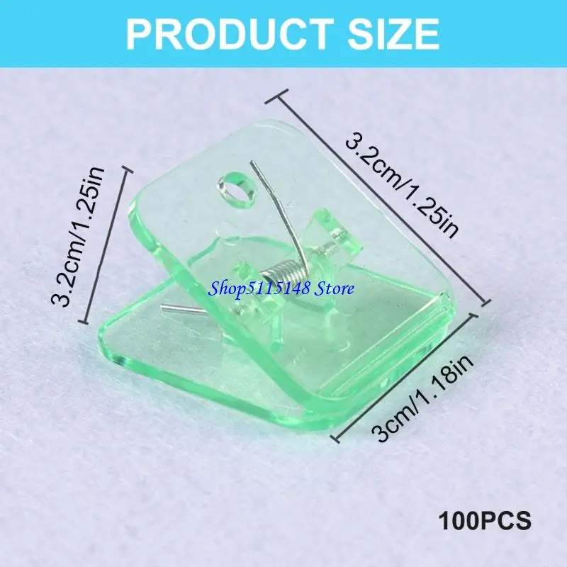 F3MA 100pcs Clear Paper Clamp Clamp Square Paper Paper Clip Clip File Clip for Office