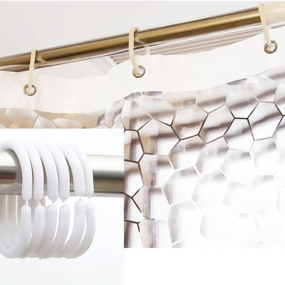 3D Shower Curtain Waterproof Mold Resistant Bathroom Screen Silk Texture Modern Semi Transparent Privacy Partition Divider