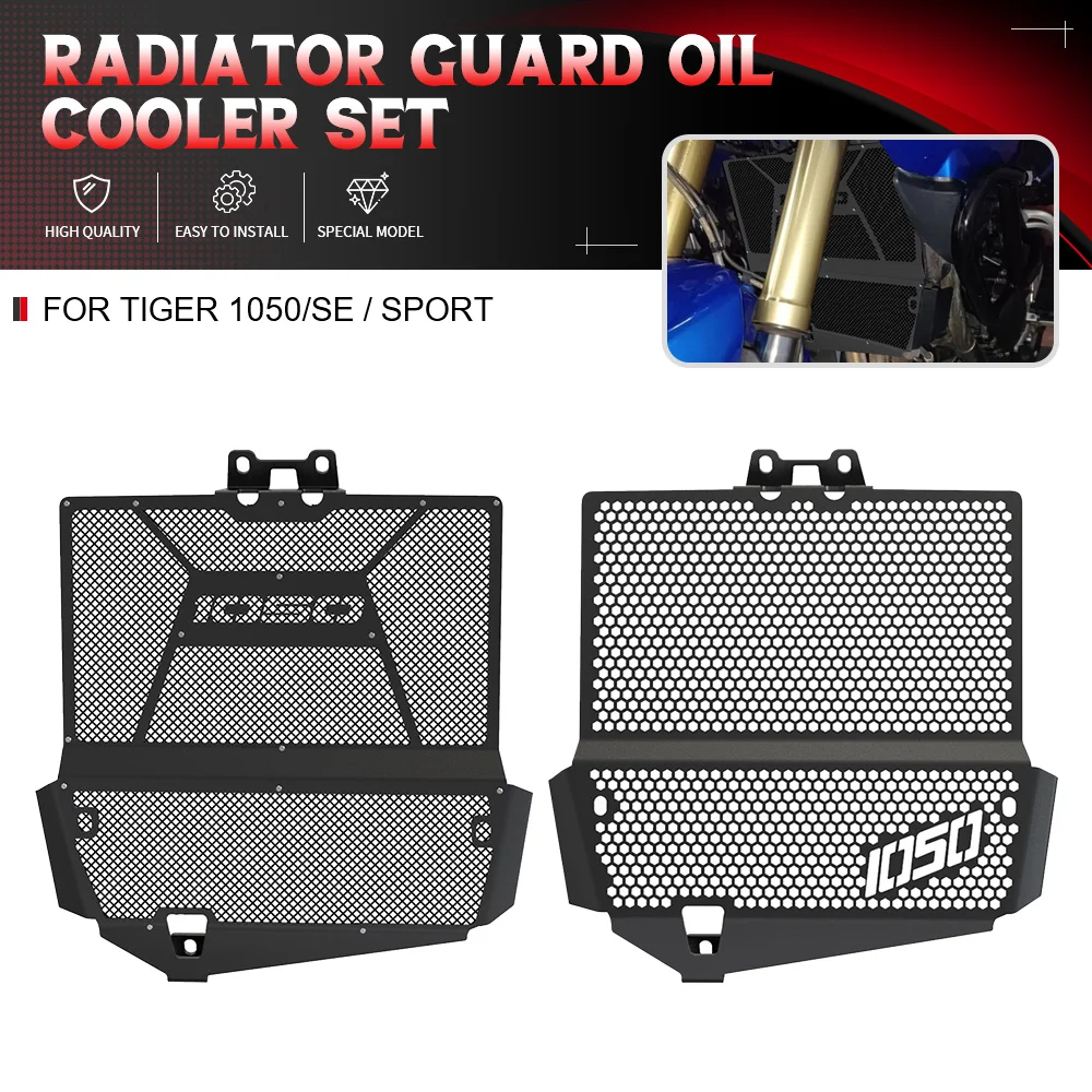 Radiator Guard Oil Cooler Aluminium Motorcycle For Tiger 1050 2007-2017-2018-2019-2020-2021 Protection FOR Tiger1050SE / Sport