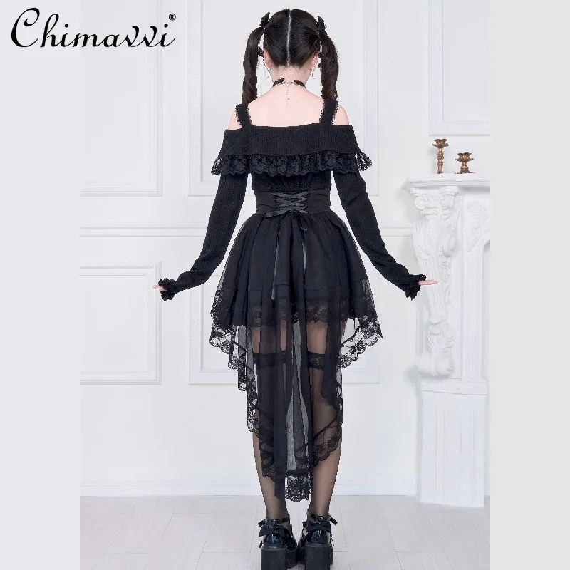 Robe deux pièces en dentelle pour fille, sous-culture japonaise originale, douce et Cool, fausse robe Lolita, nouvelle collection automne hiver