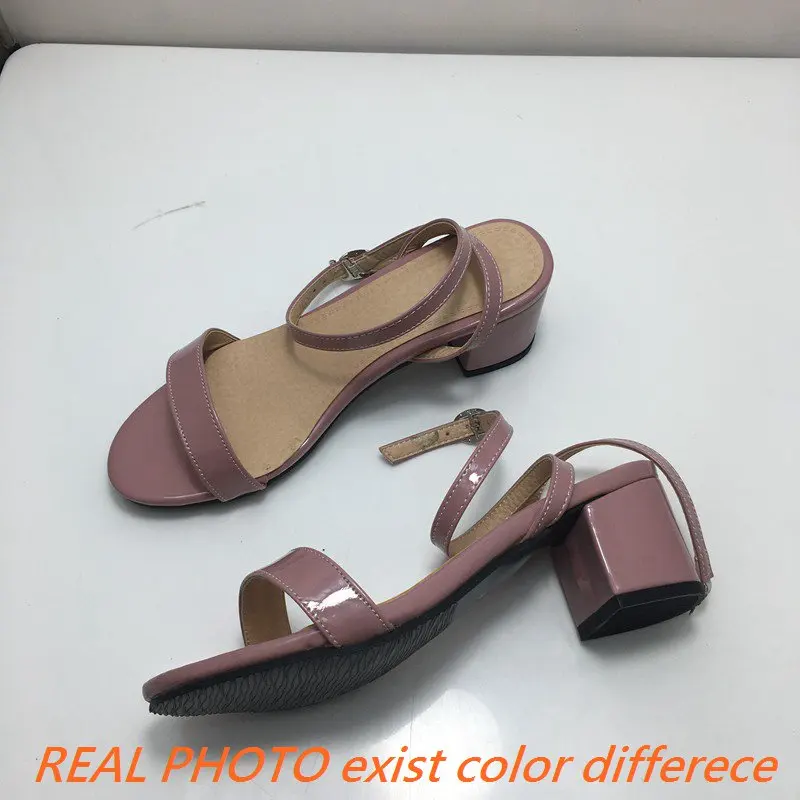 REAVE CAT Women Sandals Peep Toe Chunky Heels Concise Party Lady Shoes 30-51 Black Yellow Elegant Summer S3530