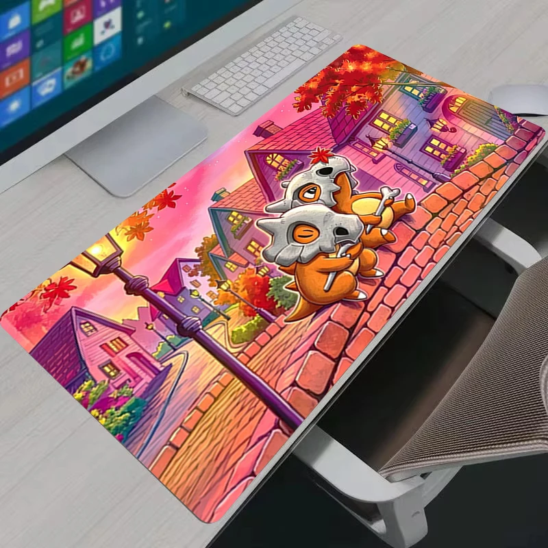 Anime Mauspad Cubone Schreibtischunterlage Gaming-Zubehör Großes Gamer Computer Büro PC Laptop Tastatur Schreibtischunterlage Pokemon Mauspad