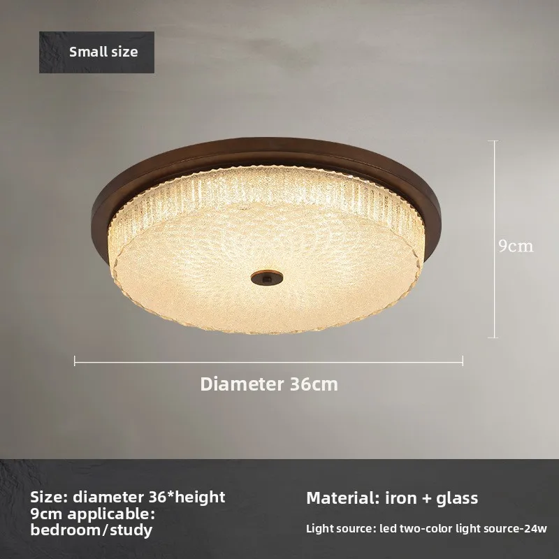 

Room ceiling lamp French, medieval study eye protection lamp, European retro corridor glass lamp