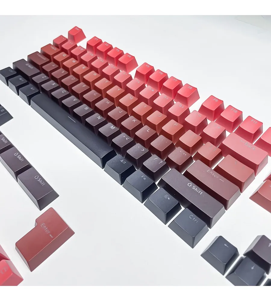 

Keycap personality red to black gradual change keycap mechanical keyboard universal positive transparency gradual change