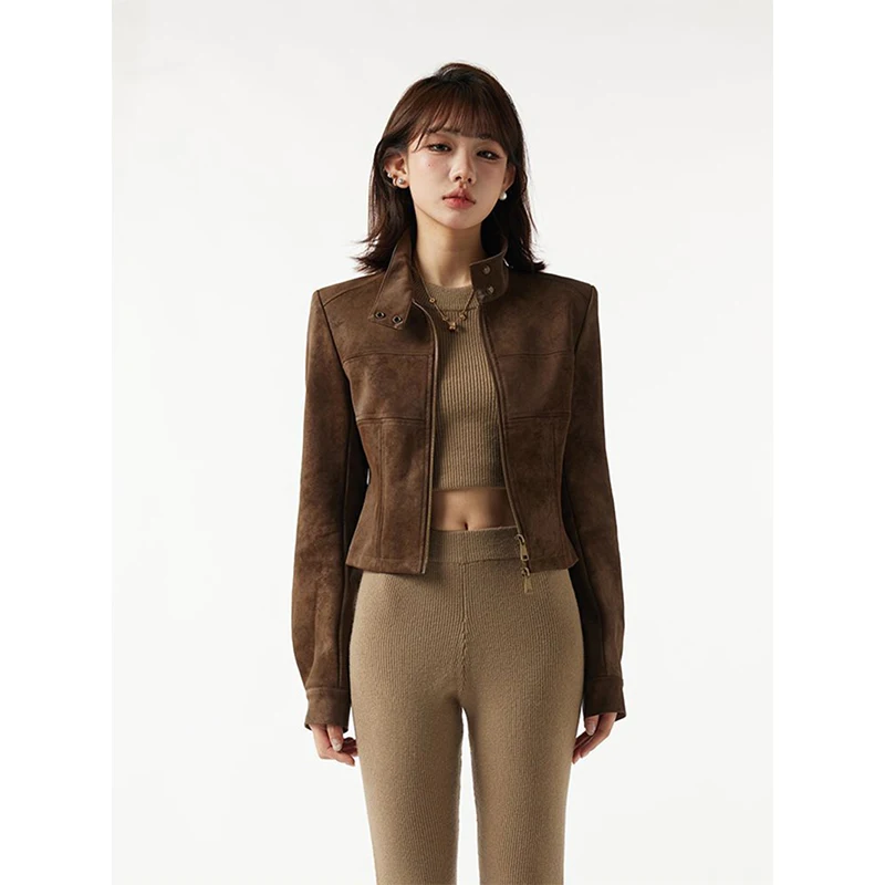 Giacca in pelle Pu vintage da donna Y2K Harajuku cappotti da moto corti inverno streetwear capispalla a maniche lunghe con cerniera grunge nuovo