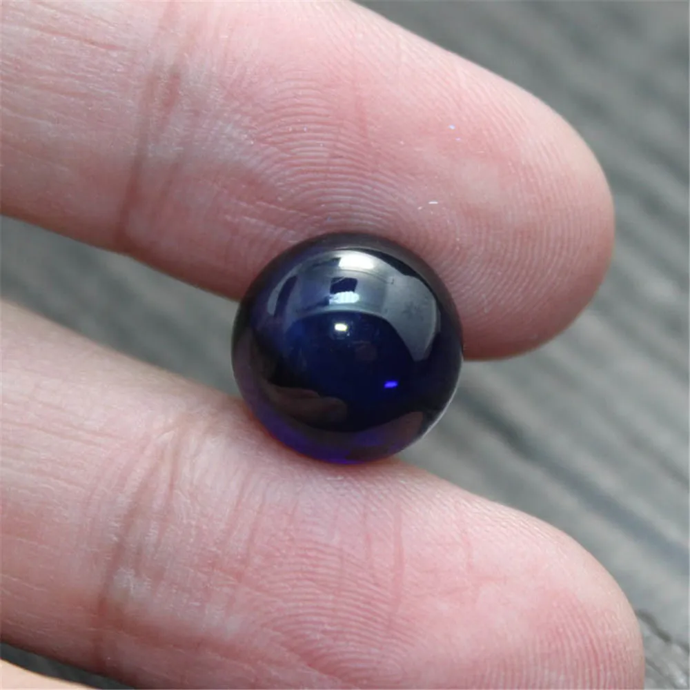 Joanlyn Sapphire Round Cabochon Smooth Polished Surface Round Sapphire Cabochon Flat Back Multiple Sizes to Choose C22S