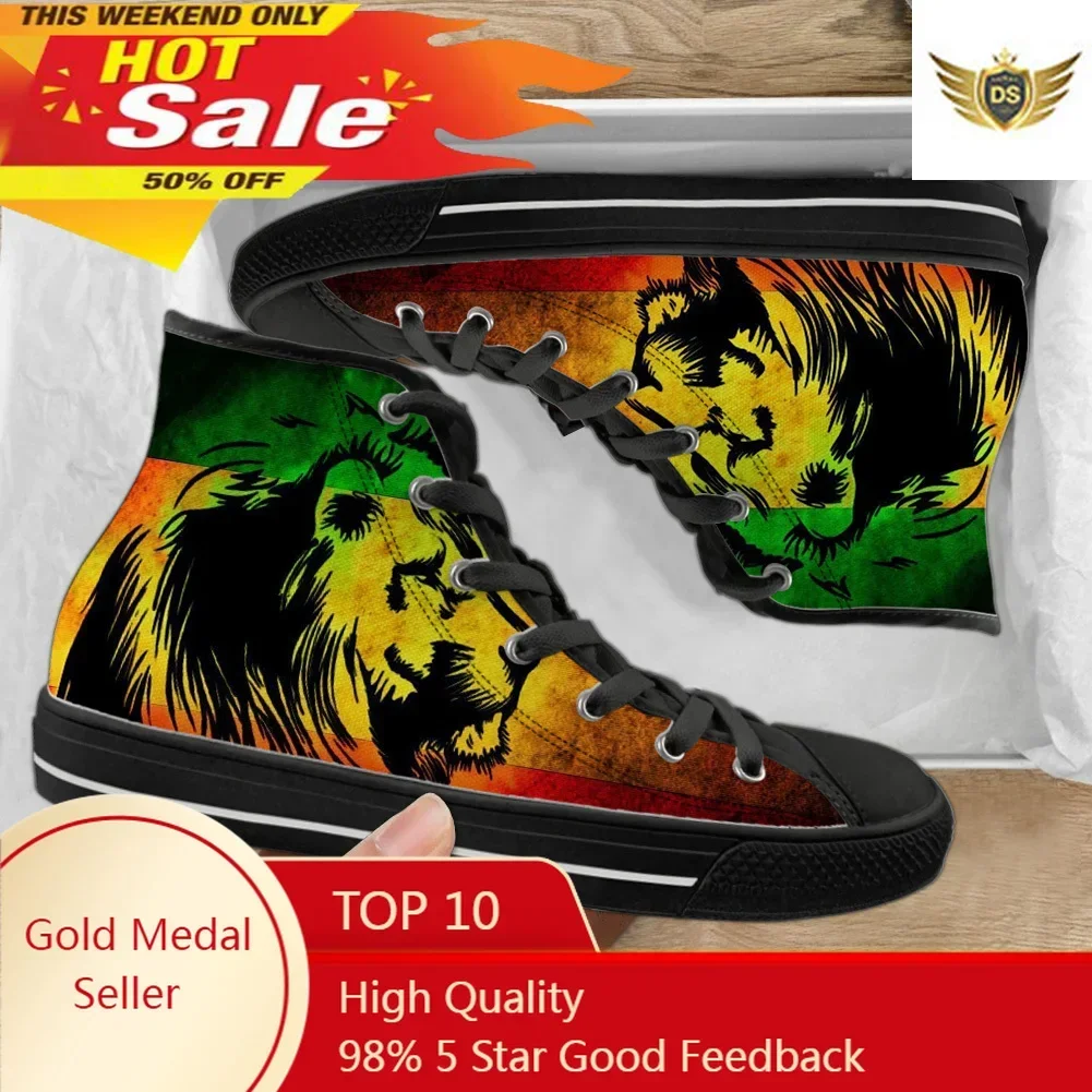 Gradient Lion Lace-up Sneakers Chucky Printing Breathable High-top Shoes For Male Design Custom Name Leisure Sapatos Masculinos