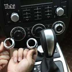 For Land Rover Freelander 2 2007-2015 ABS Silver Car Central Control Volume Air Conditioning Knob Cover Trim Accessories