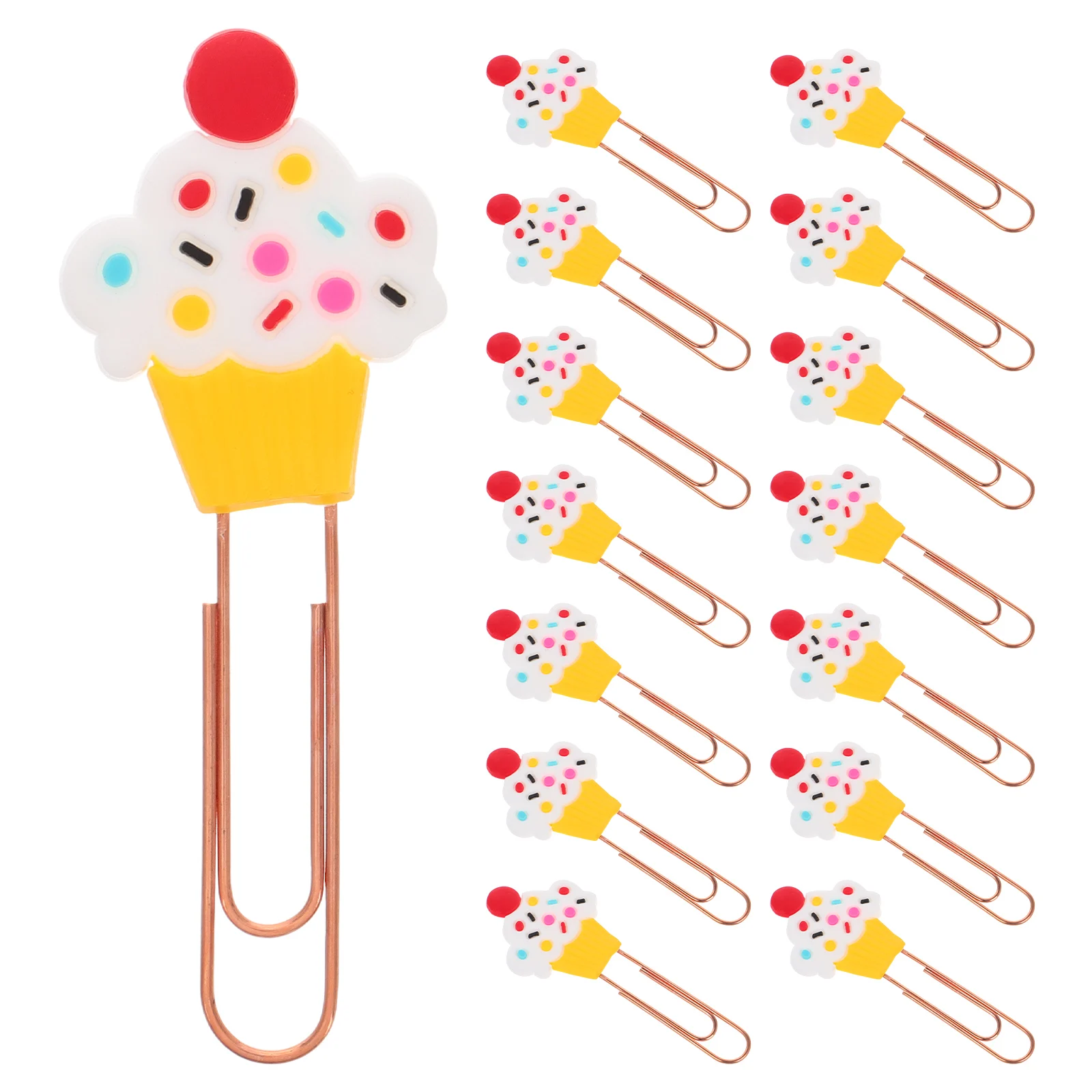 

20 Pcs Fruit Bookmarks Cartoon Paper Clips Decorative Cake Shaped Office Supplies Versatile Gifts Students Soft Rubber