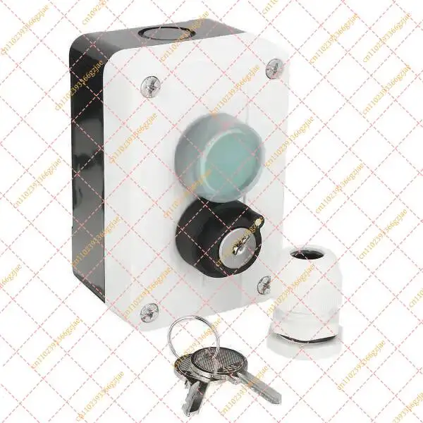 2P Push Button Switch With Keys Wired ABS Waterproof Box Screws Installation For Automatic Gate Opener
