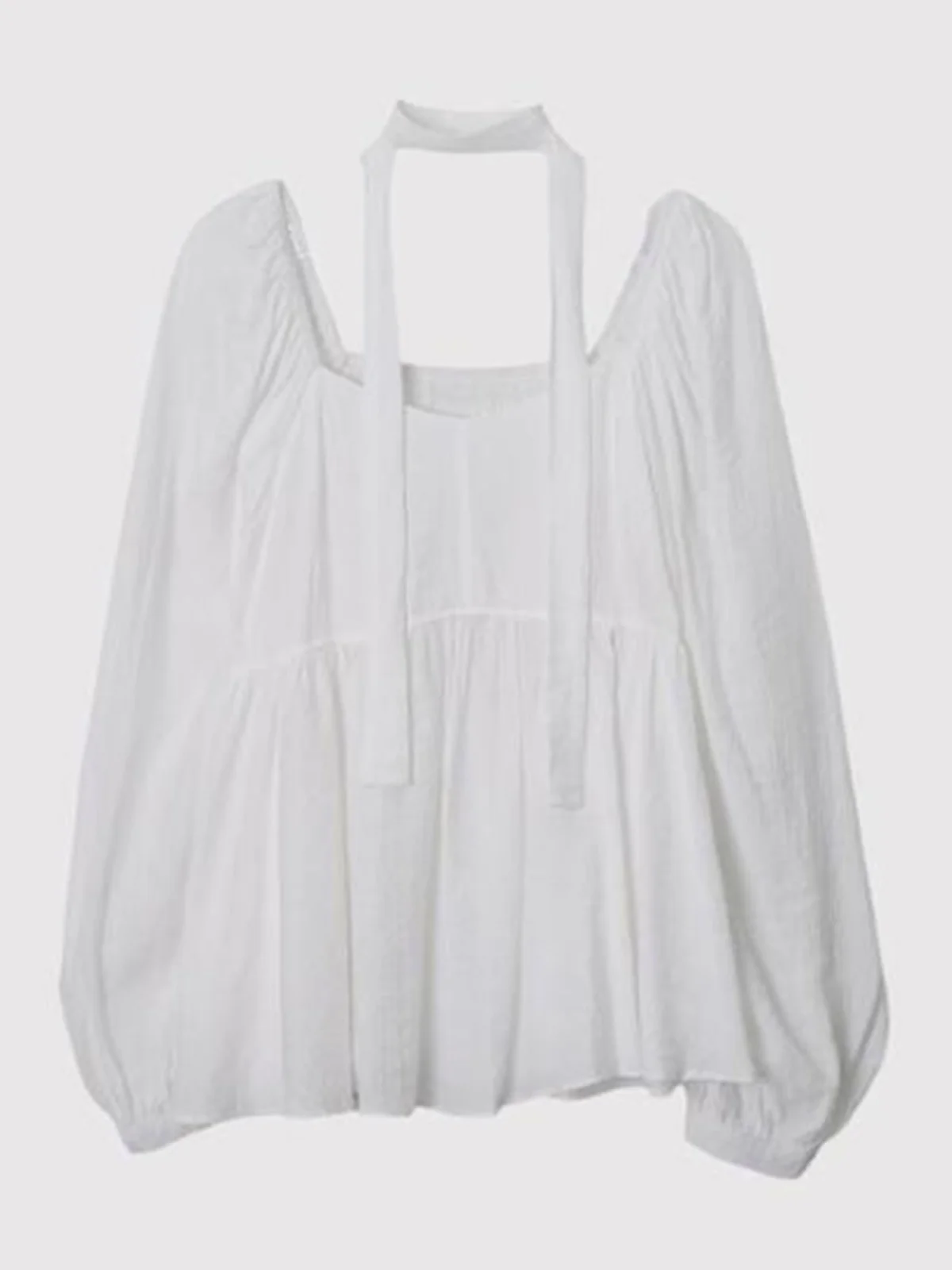 

Early Autumn High-End Feelings Women's irt Netie Loose Long Sve Display Clavicle Korean Sle Commute Wind Blouse