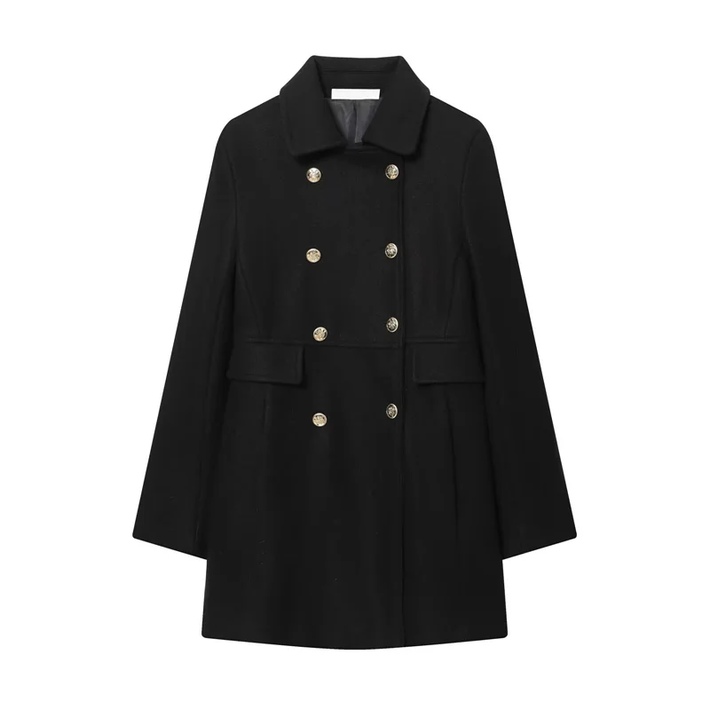 Maxdutti Brytyjska Moda Damska Odzież Dwurzędowy Wełniany Płaszcz Elegancka Damska Kurtka Odzież Damska Bluzki