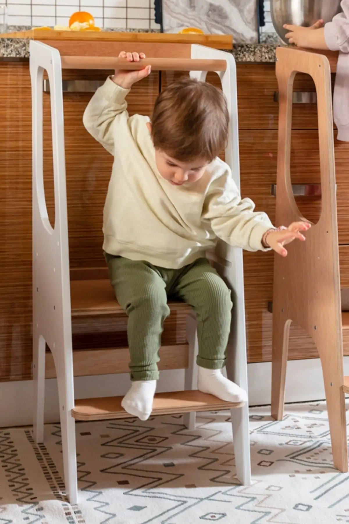 Kitchen Helper tower Kitchen stool Safety stool Toddler step stool Kid Step Stool Activity tower Montessori tower Stepping stool