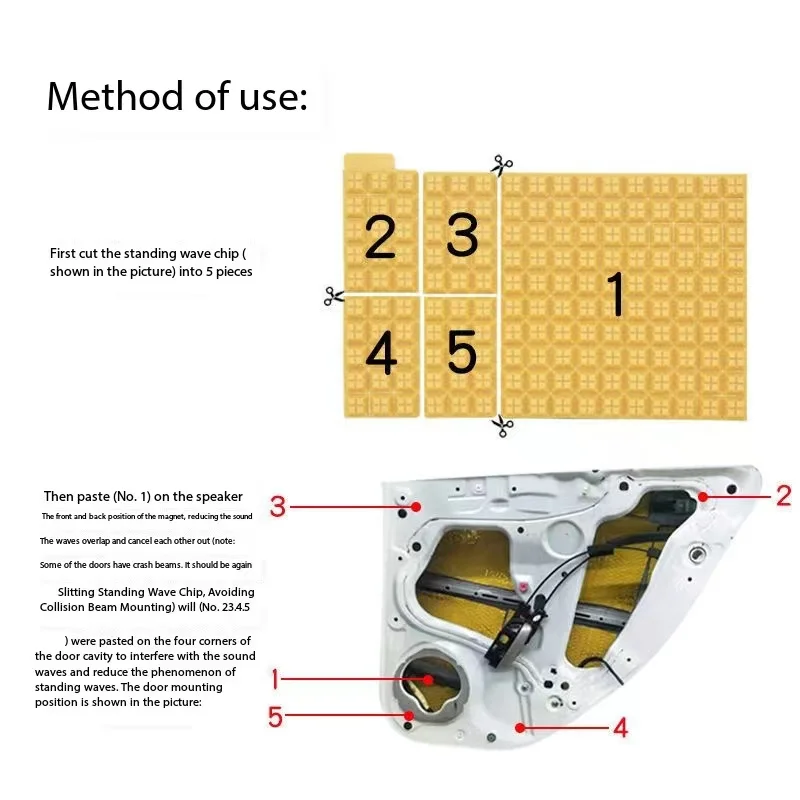 Car Speaker Standing Wave Chip  Speaker Sound Insulation Material Refracts Sound Waves To Improve Sound Quality and Waterproof