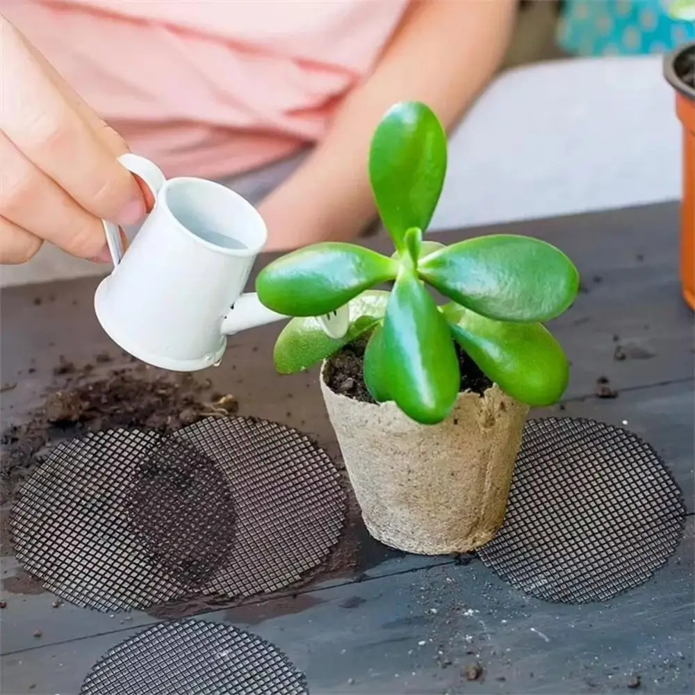 50PCS/Set Plastic Flower Pot Hole Mesh Pad Prevent Soil Loss Breathable Flower Pot Bottom Mat Round Bonsai Drainage Screens
