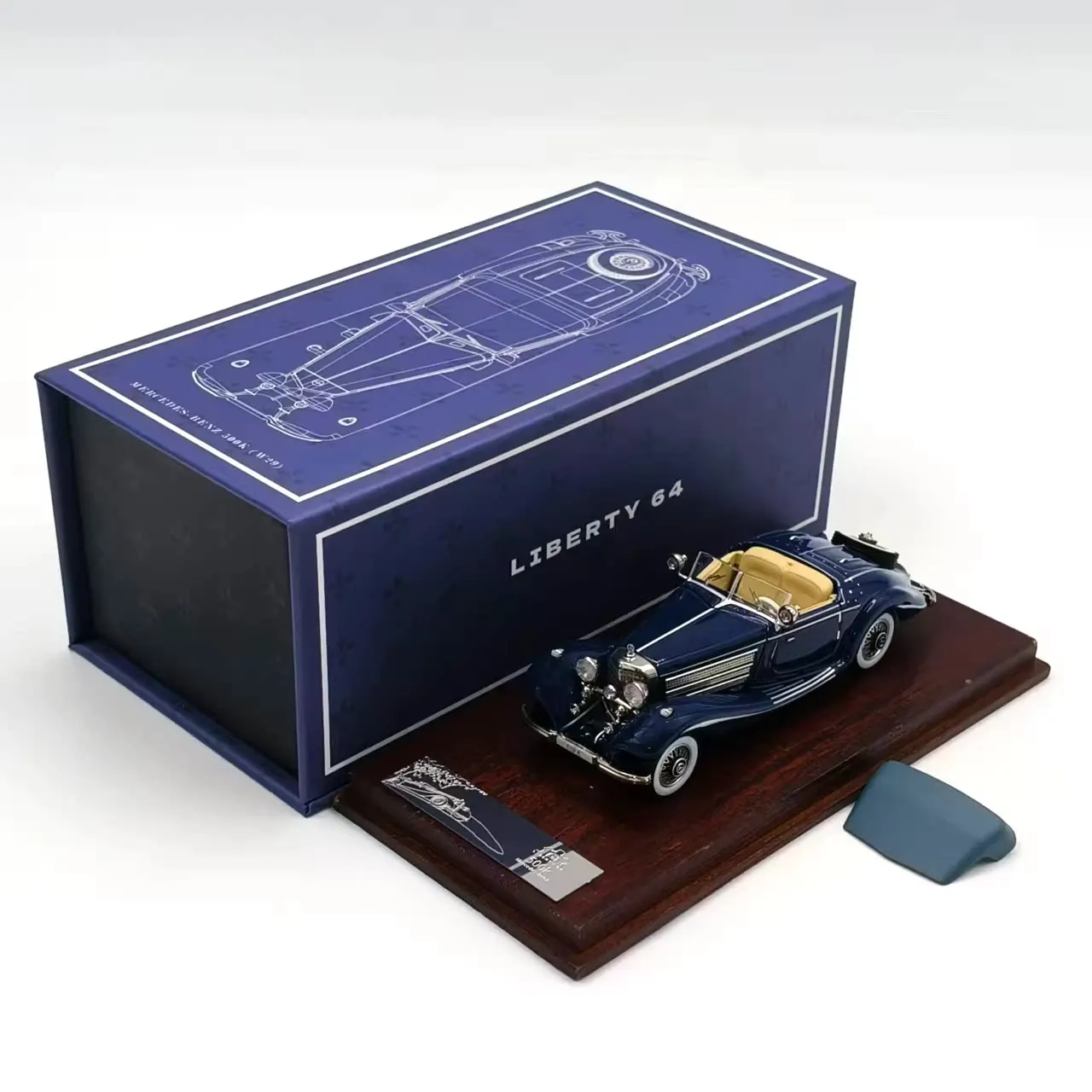 Diecast Liberty 1:64 Scale Benz 500K Convertible Vintage Classic Alloy Car Model