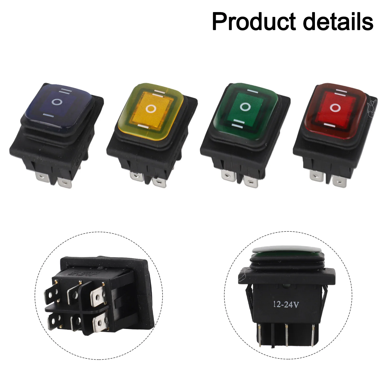 100*80*50 Mm 3 Position Switch Rocker Switch 12V 15A Switch Momentary Action Reliable Construction Robust Durability