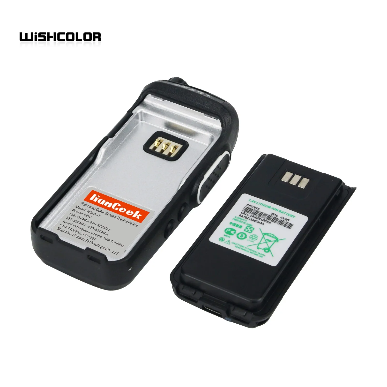 HamGeek HGA37 Walkie Talkie Handheld Transceiver AM FM UHF VHF Radio with Color LCD Display