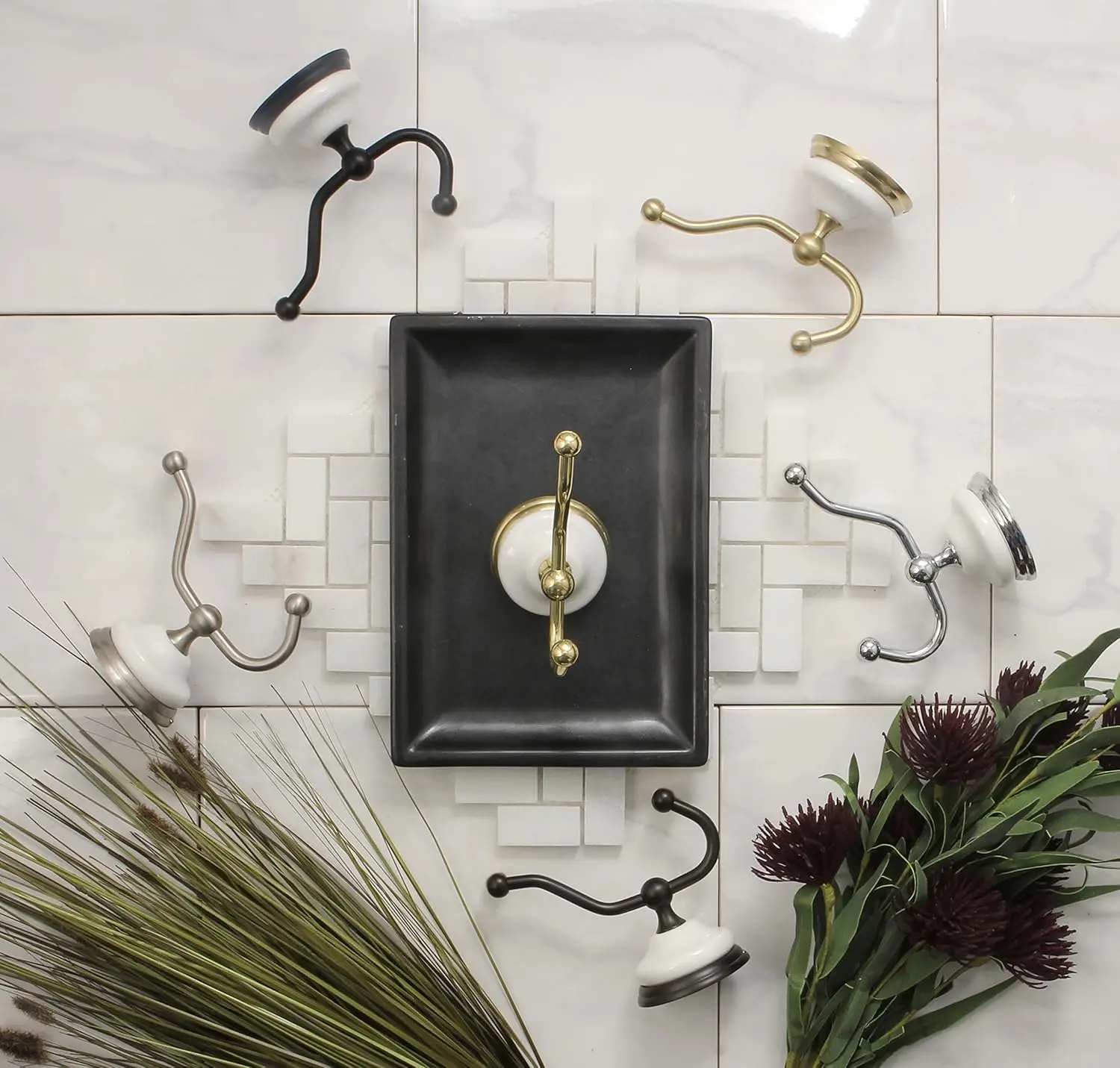 BA1117PB Victorian Robe Hook, Polished Brass,4-5/8" Length