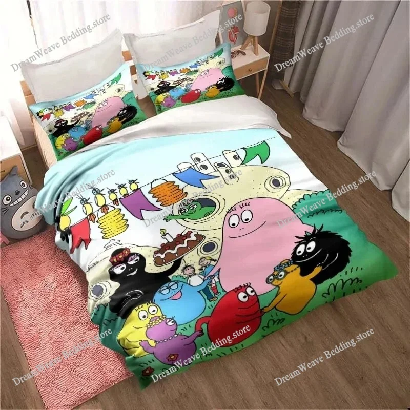 

Les Barbapapa Family Cartoon Bedding Set Twin Duvet Cover Set All Season Quilt Cover Bedding Set Twin Single Boys Luxury Gift