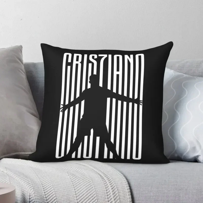 Cristiano Ronaldo Black White Pillowcase Polyester Creative Zip Decor Throw Pillow Case Home Cushion Cover