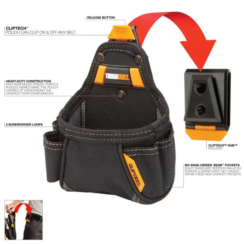 ToughBuilt TB-CT-25 Tape Measure / All Purpose Pouch Tools Packaging Bag Multi-purpose Storage Bag