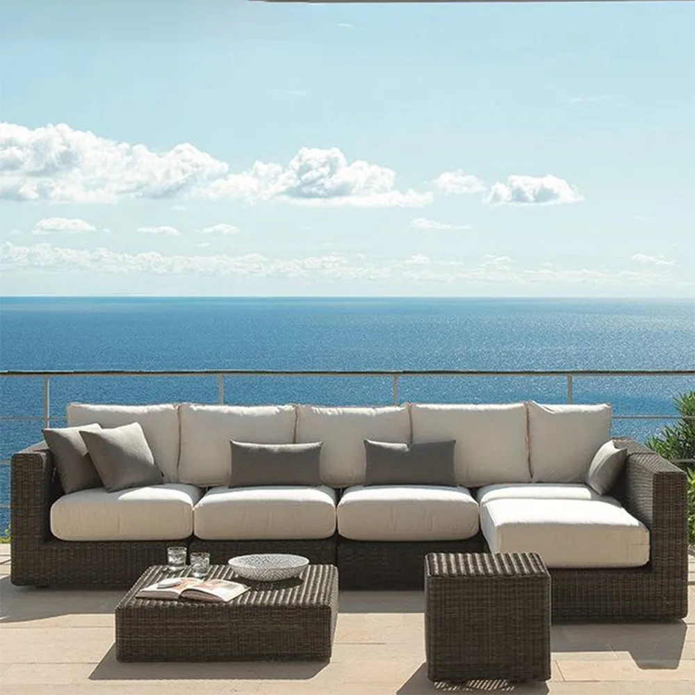 Modern Design Rattan Wicker Outdoor Garden Furniture Fancy Sofa And Table Sets