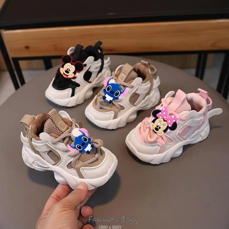 Scarpe sportive per bambini disney Mickey Minnie Mesh scarpe da esterno morbide e traspiranti scarpe da corsa Casual per bambina scarpe da