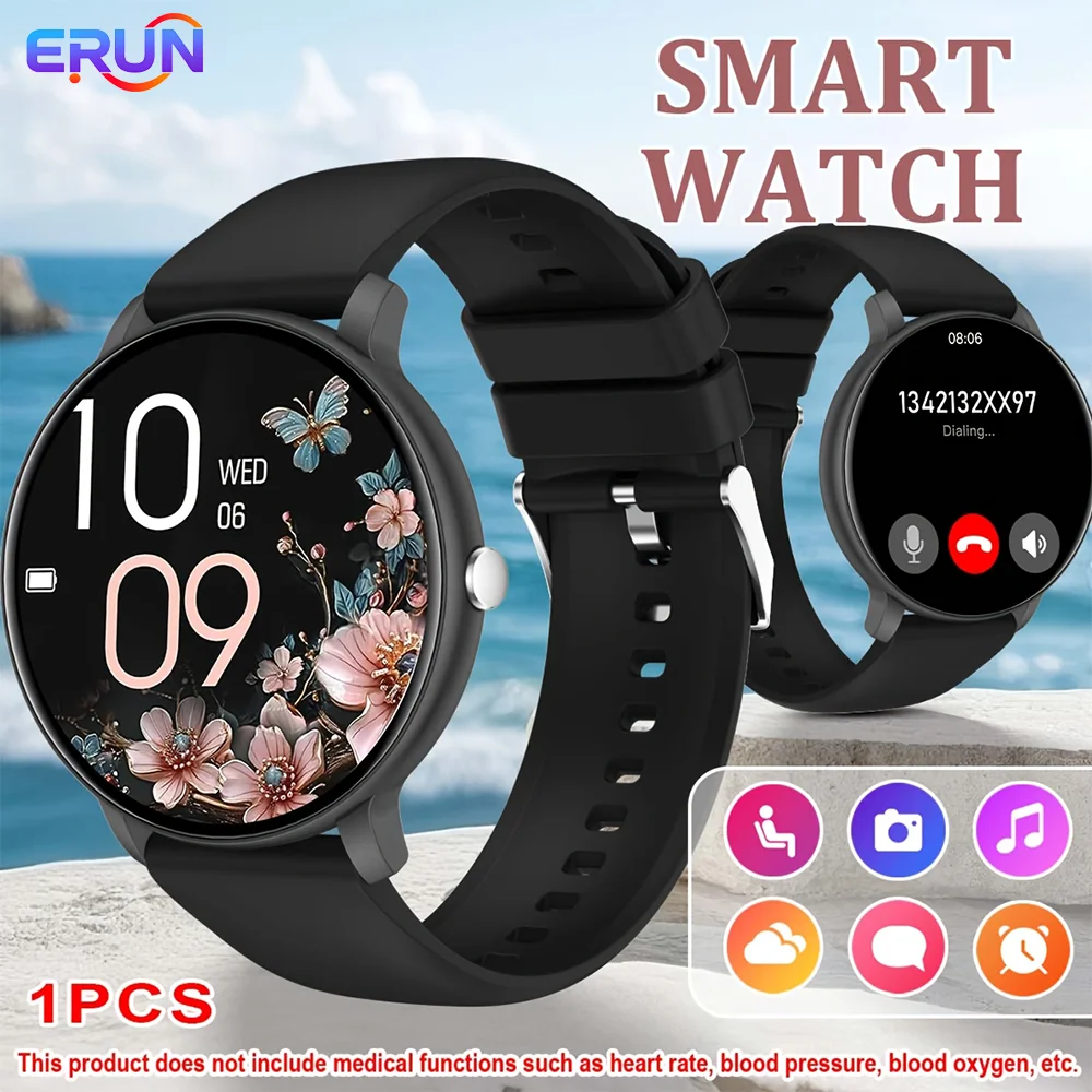 Smart Watch with Full Touch Screen, Wireless Calls, Message Notifications, USB Charging, Health Tracker, Music Playback, Wallpaper, Multiple Sports Modes for iPhone & Android - Ideal Gift for Life
