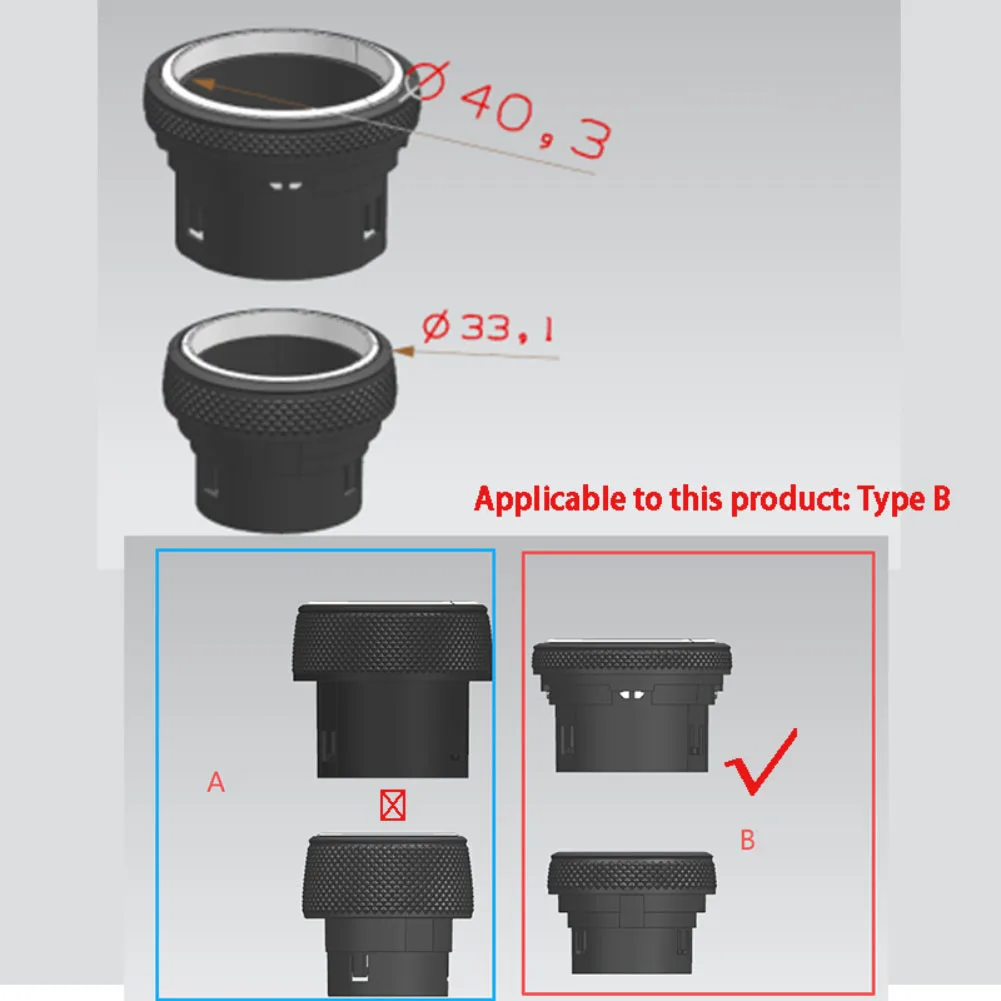 

3PC AC Control Knob Radio Button Replacement Compatible with For Grand For Cherokee WK2 2014-2021 Style B Models